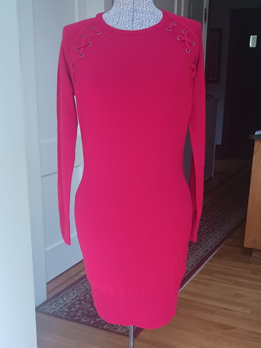 Red Knit Sweater Dress